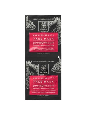 Apivita – Express Beauty Pomegranate Face Mask for Radiance & Revitalization
