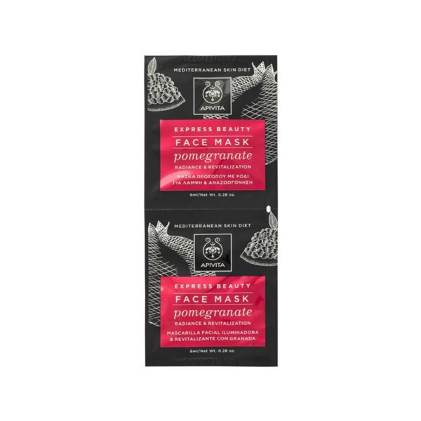 Apivita – Express Beauty Pomegranate Face Mask for Radiance & Revitalization
