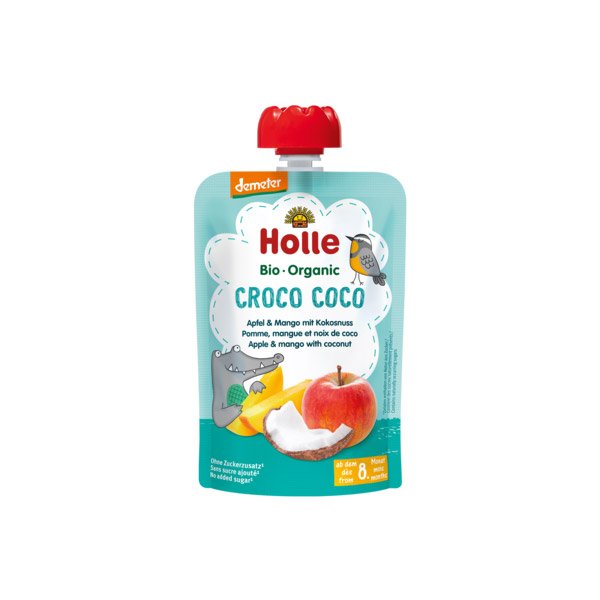 Holle – Croco Coco Pure frutash me mollë, mango dhe kokos (8m+)