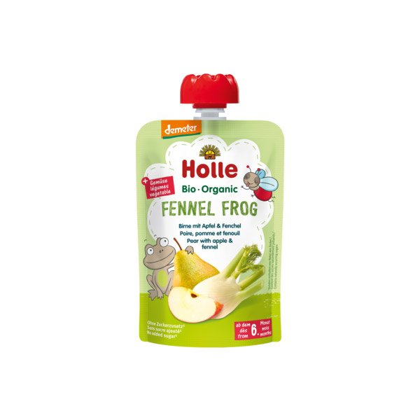 Holle – Fennel Frog Pure frutash me dardhë, mollë dhe finok (6m+)