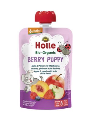 Holle – Berry Puppy Pure frutash mollë, pjeshkë dhe fruta pylli (8m+)