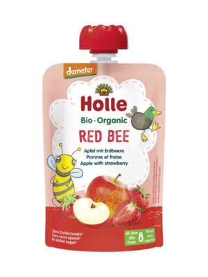 Holle – Red Bee Pure frutash mollë dhe luleshtrydhe (8m+)