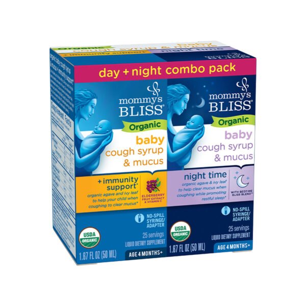 Mommy’s Bliss – Baby Cough Syrup & Mucus Immunity Support + Night Time Combo Pack