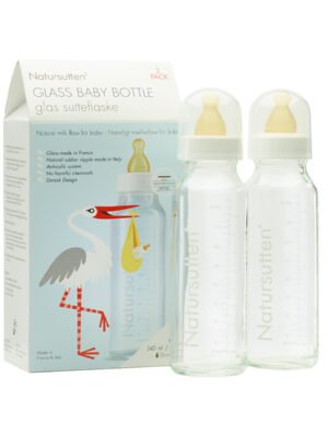 Natursutten – Glass Baby Bottles 240 ml (0m+)