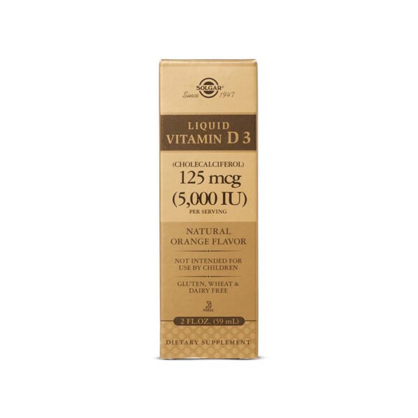 Solgar – Vitaminë D3 e lëngshme 125mcg (5,000 IU)