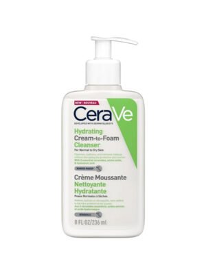 CeraVe – Hydrating Cream-to-Foam Cleanser (Normal to dry skin)