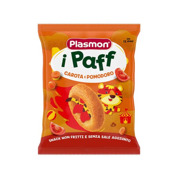 Plasmon – Pufka të buta me karrotë dhe domate (12m+)