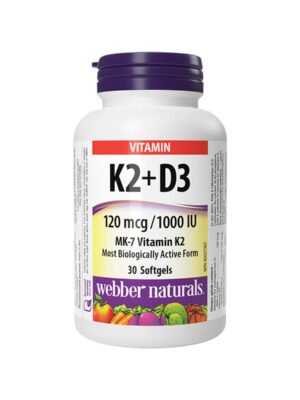 Webber Naturals – Vitamin K2 + D3 120mcg/1000 IU